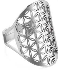 Anillo Flor de Vida Plateado